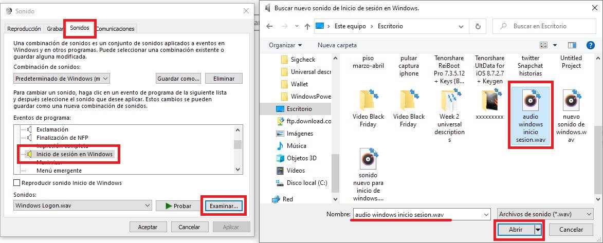 como usar una cancion como sonido de inicio en windows 10