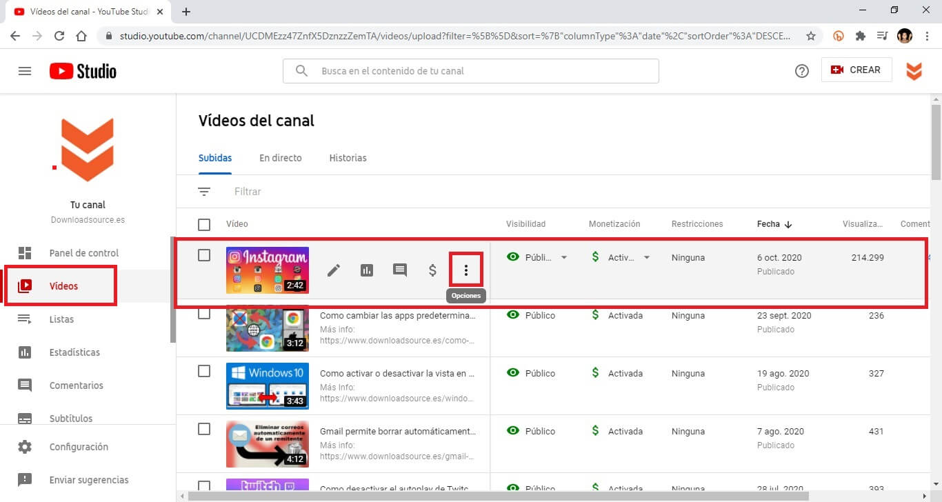 como descargar los videos de tu canal de youtube legalmente