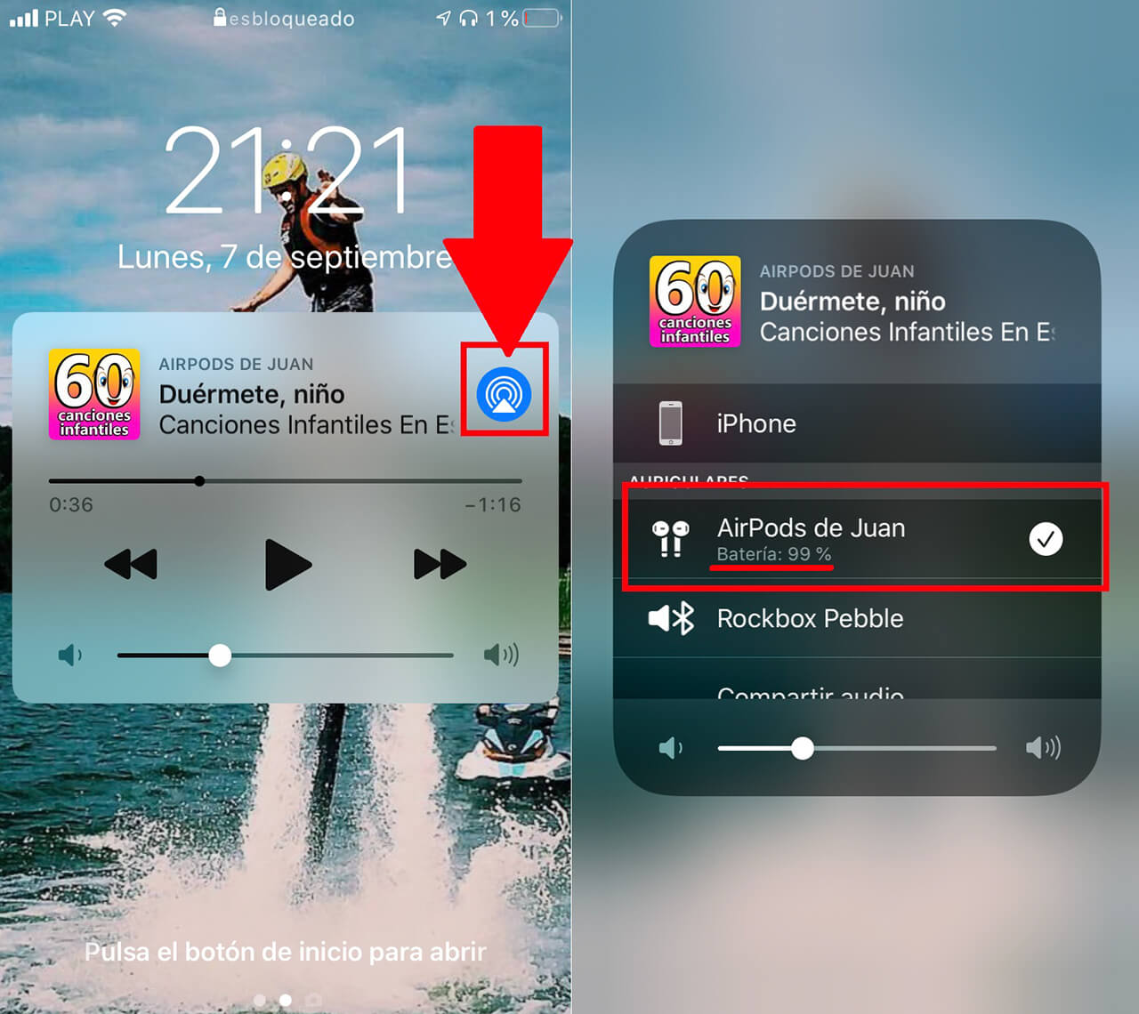 conoce el nivel de bateria de tus airpos desde la pantalla de bloqueo de tu iPhone o ipad