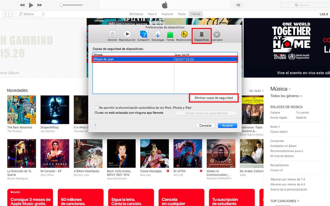 borrar copias de seguridad de tu iPhone desde tu Mac OSx