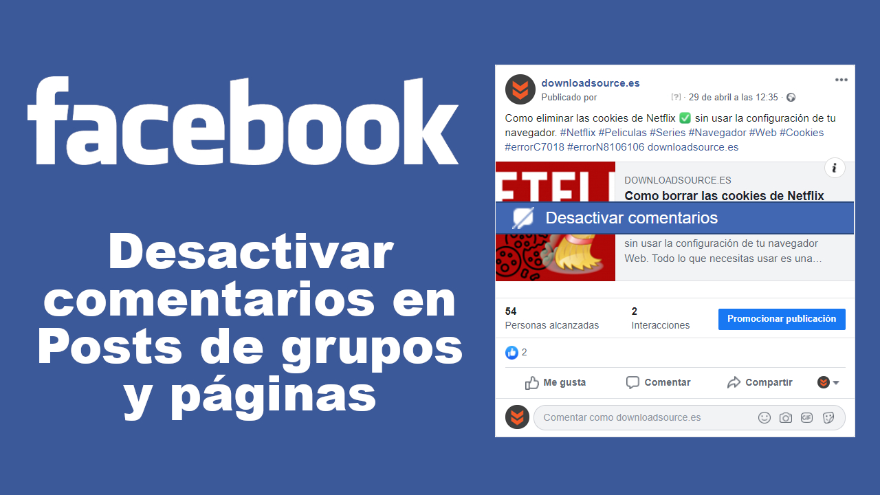 como desactivar los comentarios de tus publicaciones en grupos y paginas