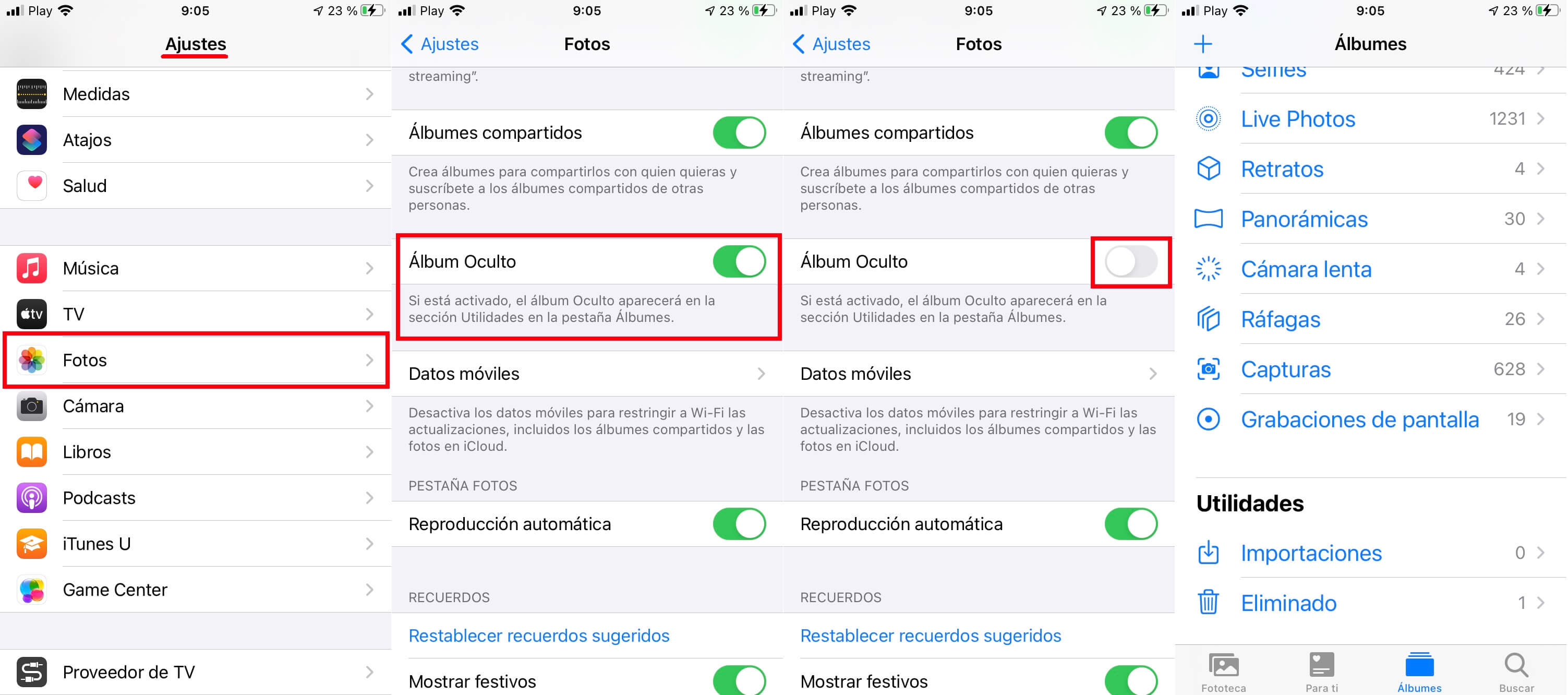 ocultar totalmente las fotos y videos de tu iPhone o ipad