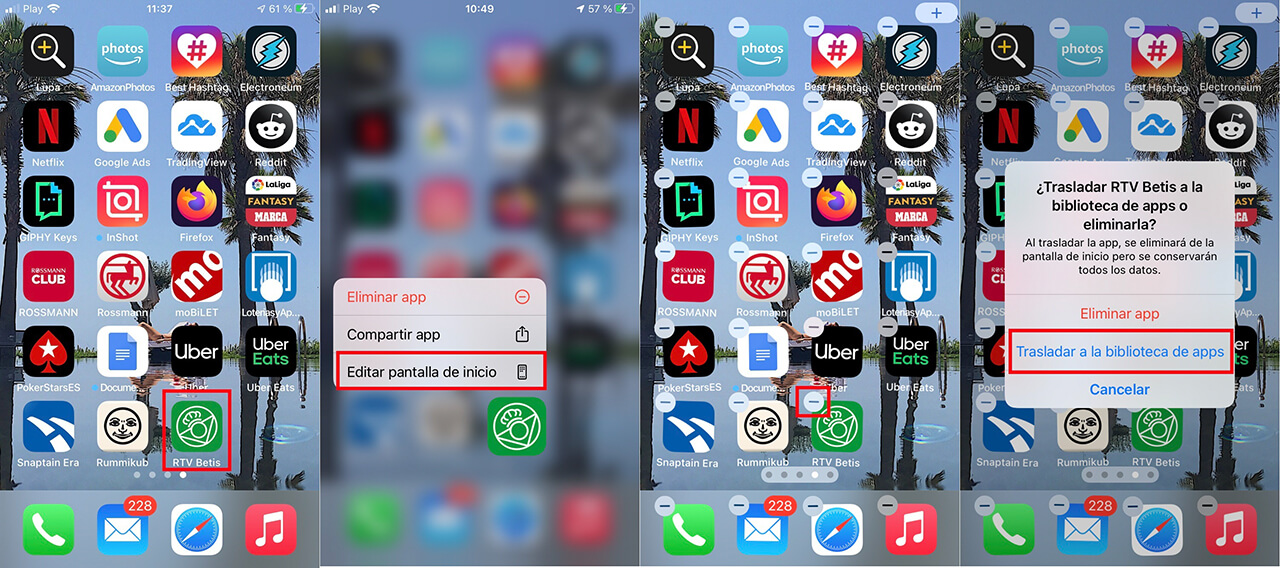 No instalar las apps en la pantalla de inicio de tu iPhone solo en la biblioteca de apps