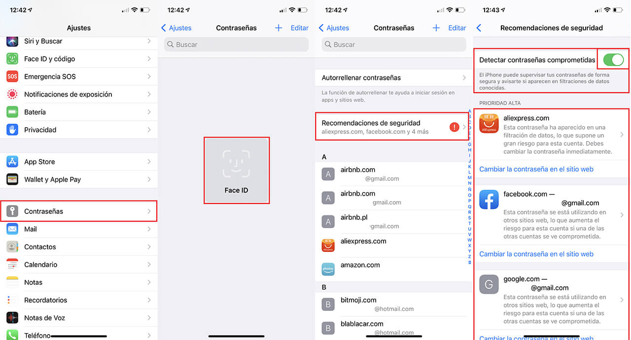 saber si las contraseñas de inicio de sesión guardadas en iPhone son seguras o no