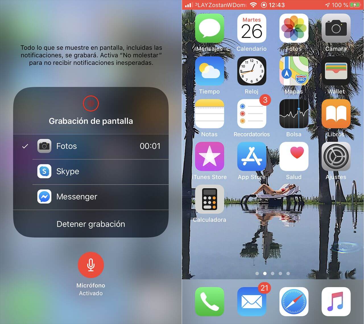 grabar microfono al grabar la pantalla de tu iphone