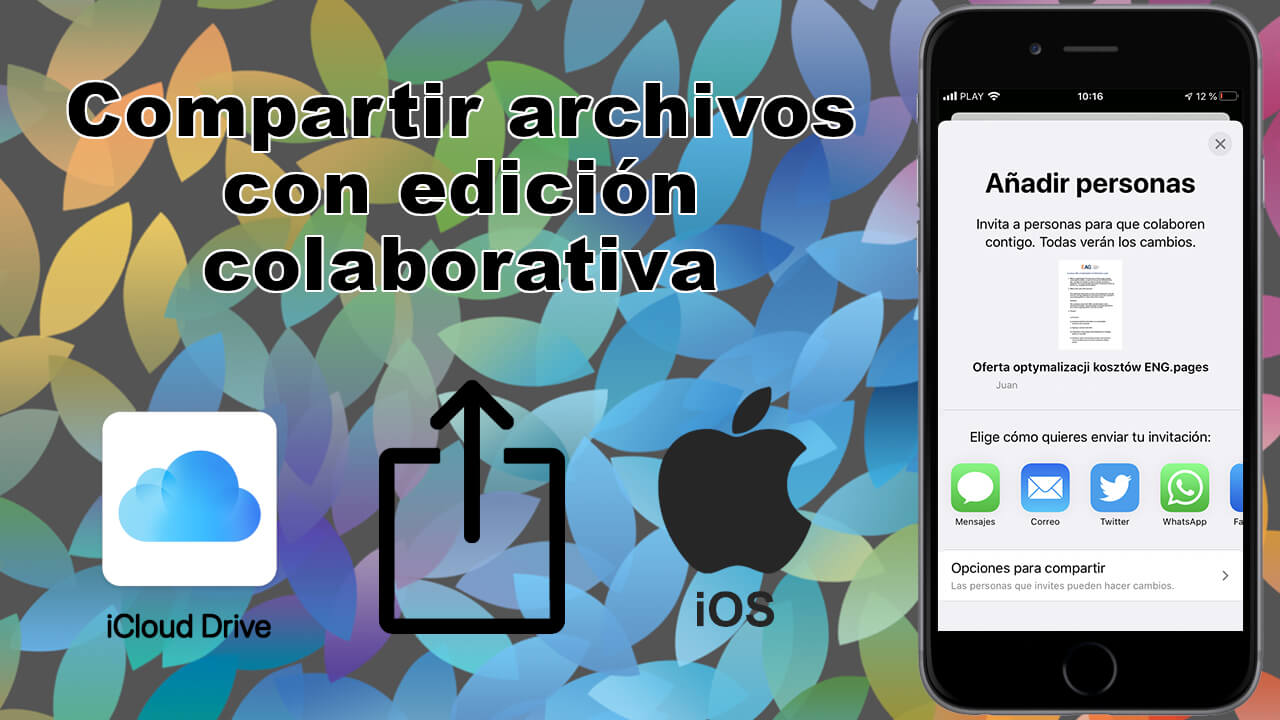 como compartir archivos de icloud drive con posibilidad de colaboracion