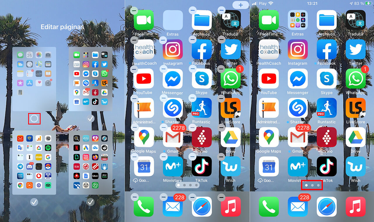 Ocultar una pantalla de inicio en tu iPhone