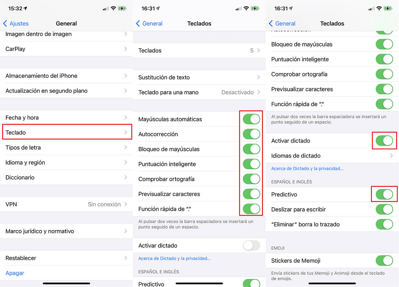 configurar teclados de terceros instalados en iPhone