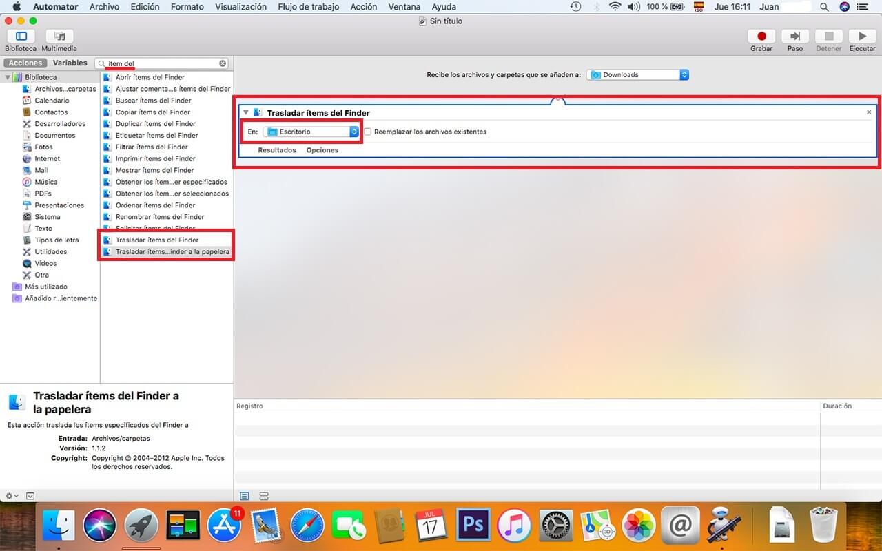 Mac: mover archivos de carpeta a automáticamente