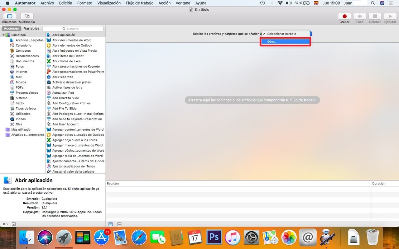 macbook permite mover archivos de forma automatica entre carpetas