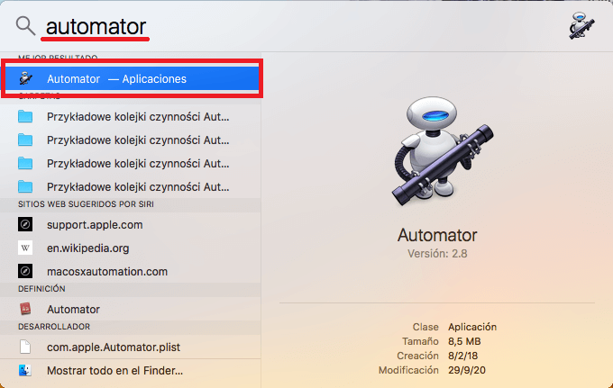 mover archivos automáticamente en mac entre carpetas