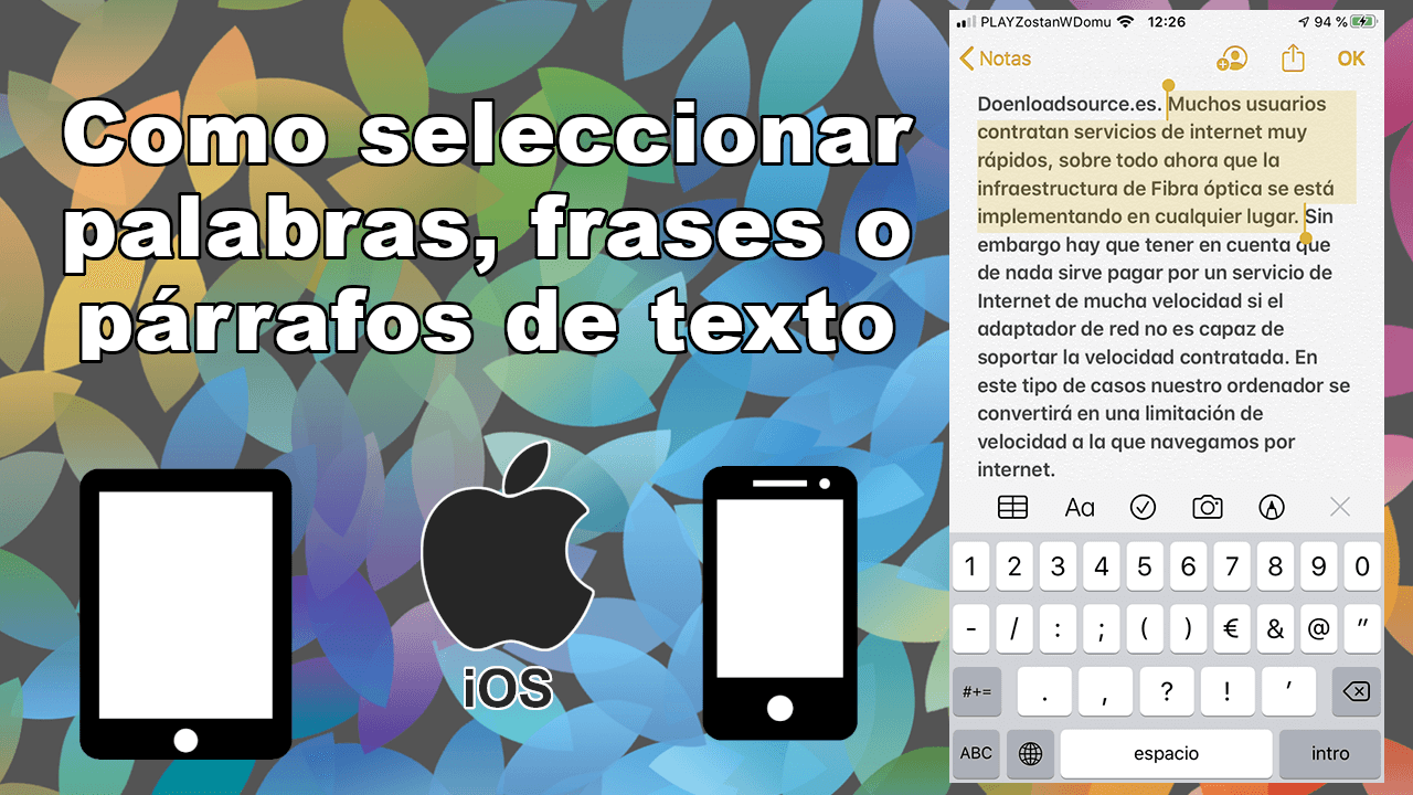 como seleccionar texto en tu iphone o iPad con iOS