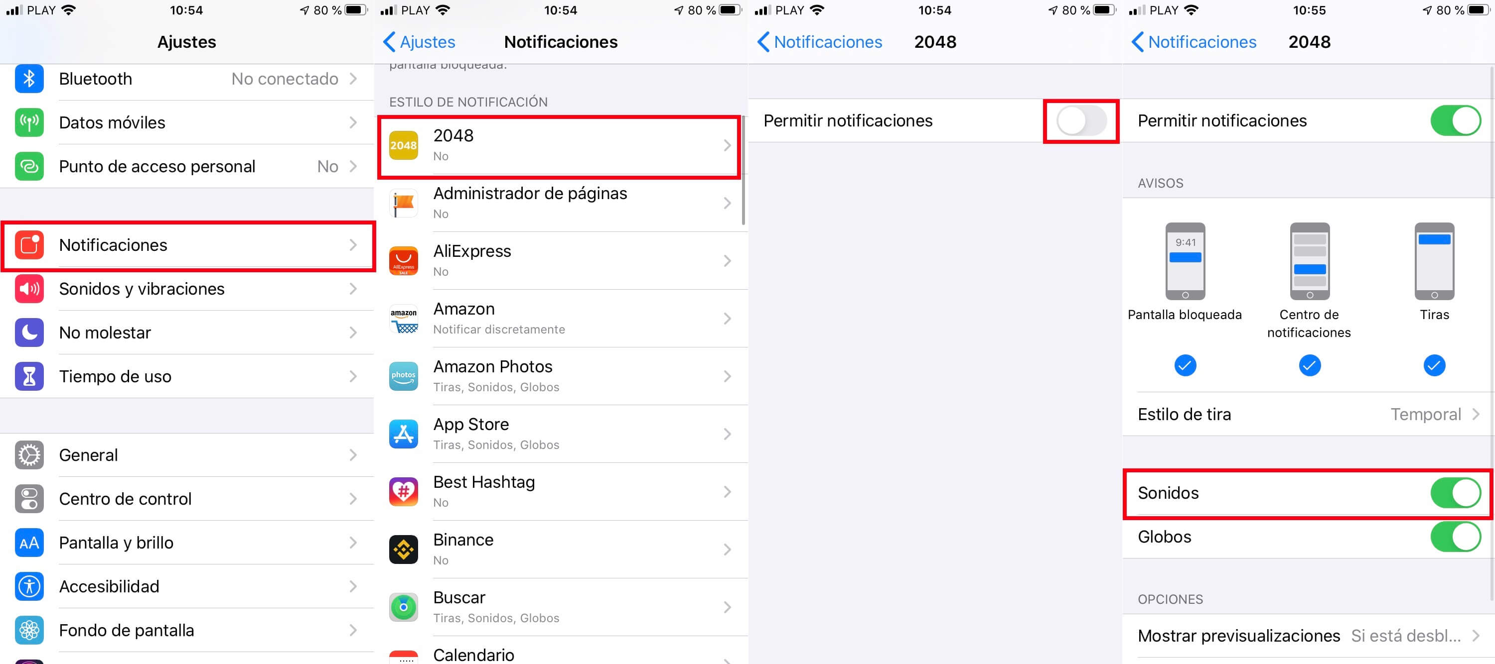 activar el sonido de notificaciones de apps en iPhone