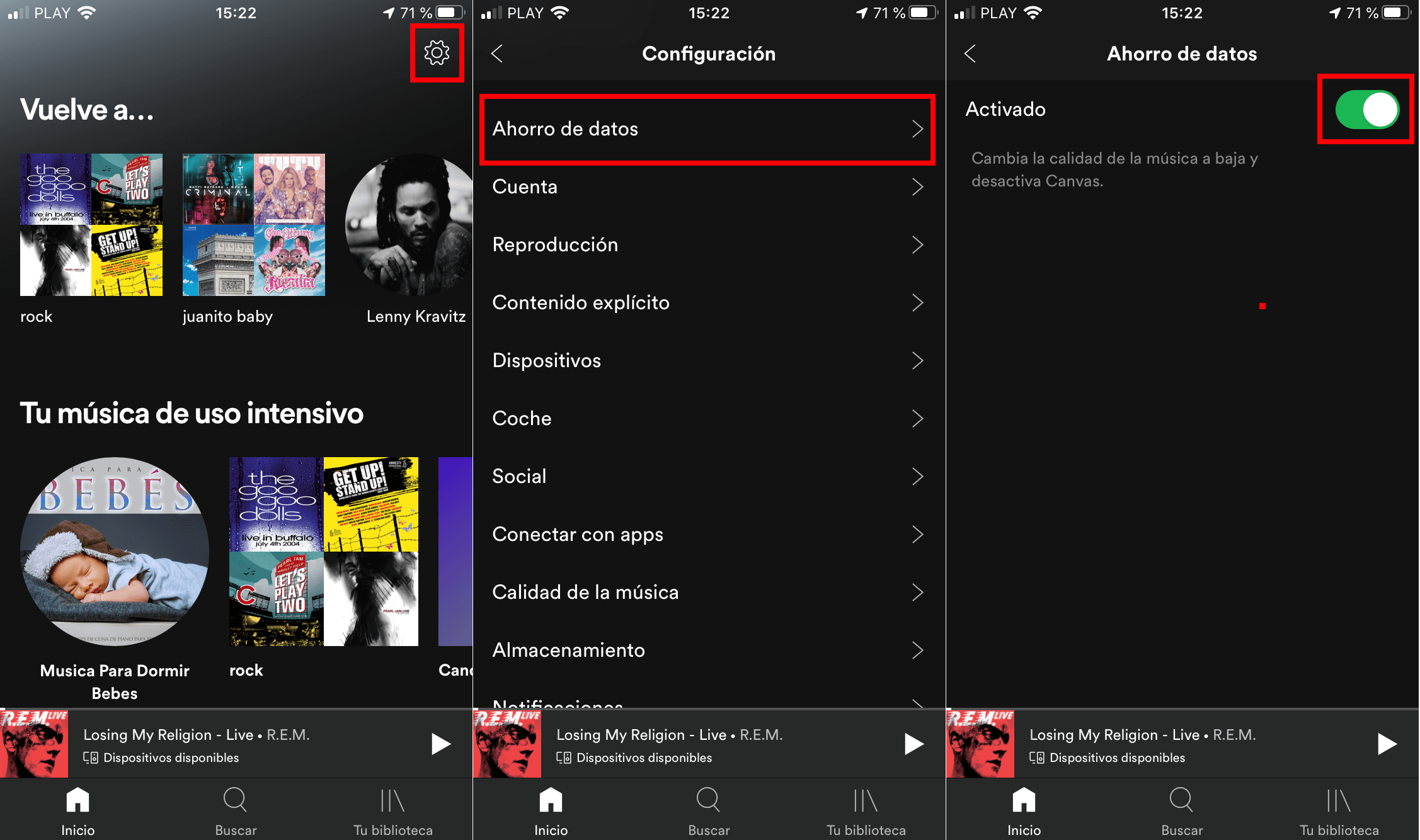 spotify permite ahorrar datos cuando reproduces musica