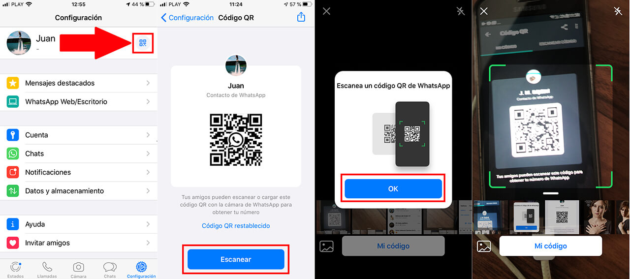 como escanear codigos QR para añadir contactos a whatsapp