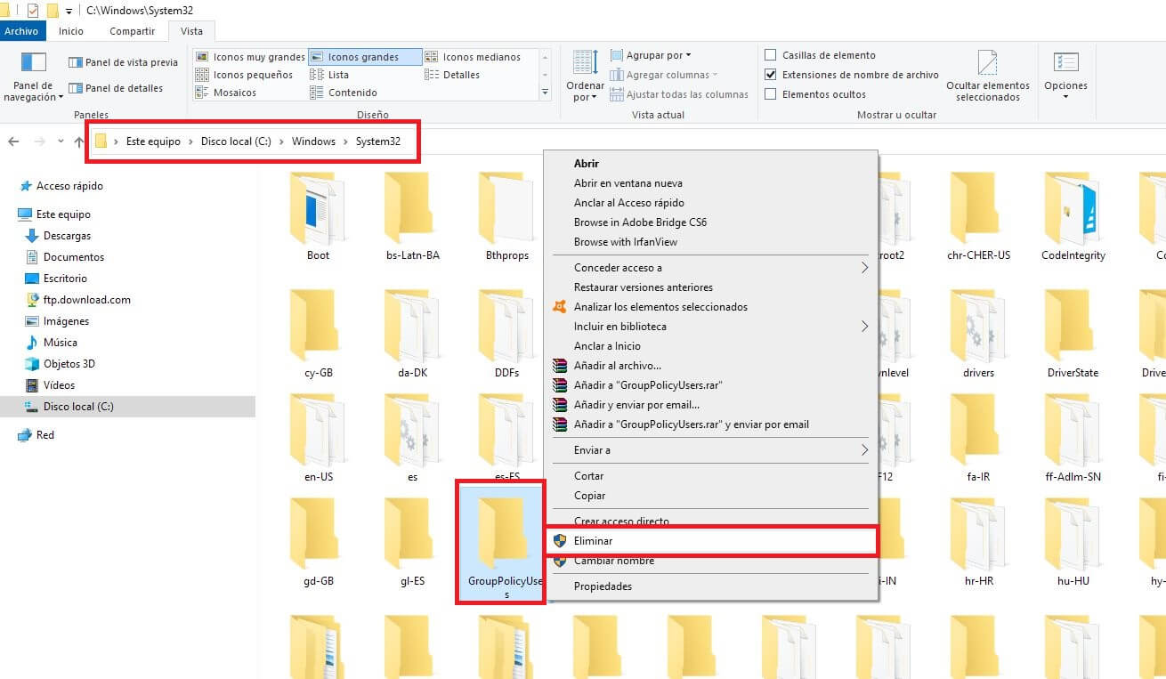 Windows 10 permite restablecer la configuración predeterminada de las directivas de grupo local.