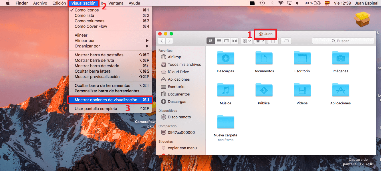 como abrir a la carpeta biblioteca de Mac Sierra, Capitan o Yosemite