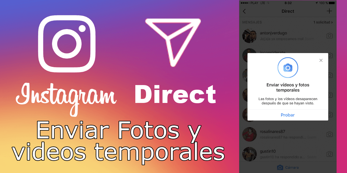 Como enviar fotos y videos temporales en Instagram Direct (Android e iOS)