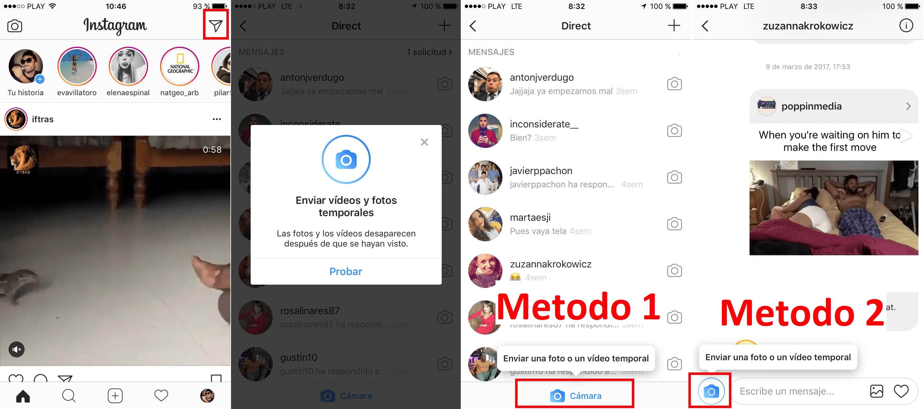 conoce como enviar fotos y videos temporal en Instagram Direct en Android e iOS