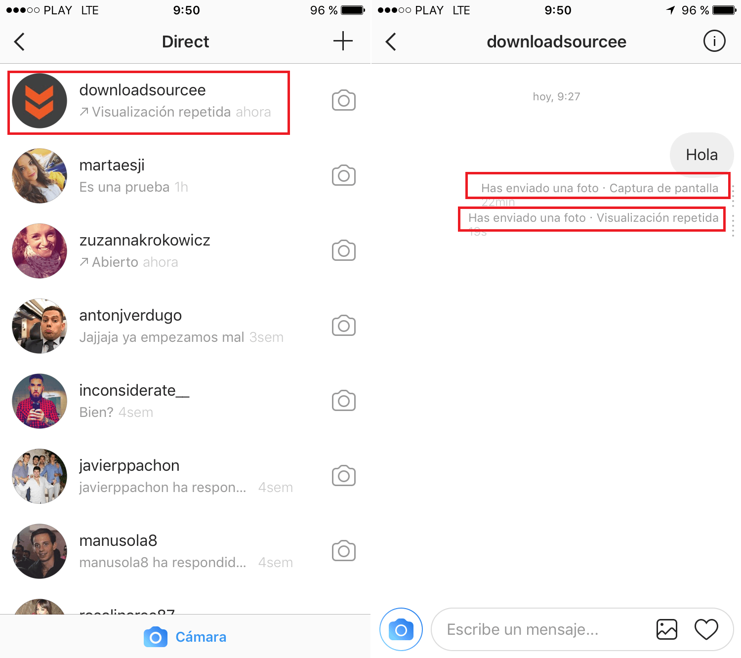 videos y fotos para la visualización de una sola vez en Instagram Direct