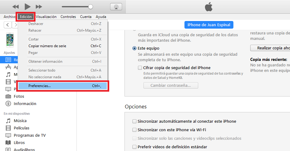 desactivar que itunes se abra cuando conectamos el iphone por usb