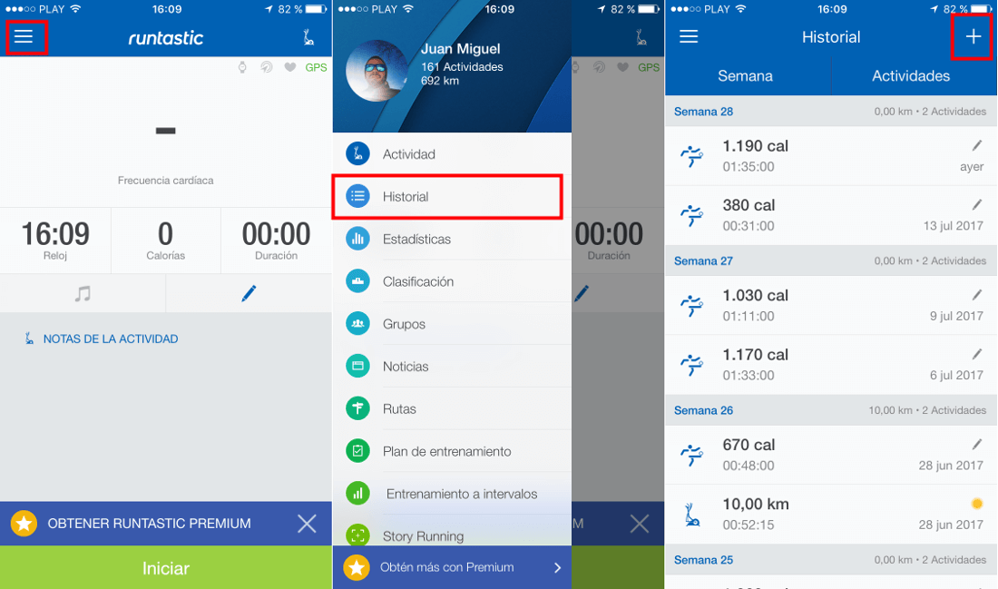 añadir actividad fisica a tu app runtastic en Android o ios