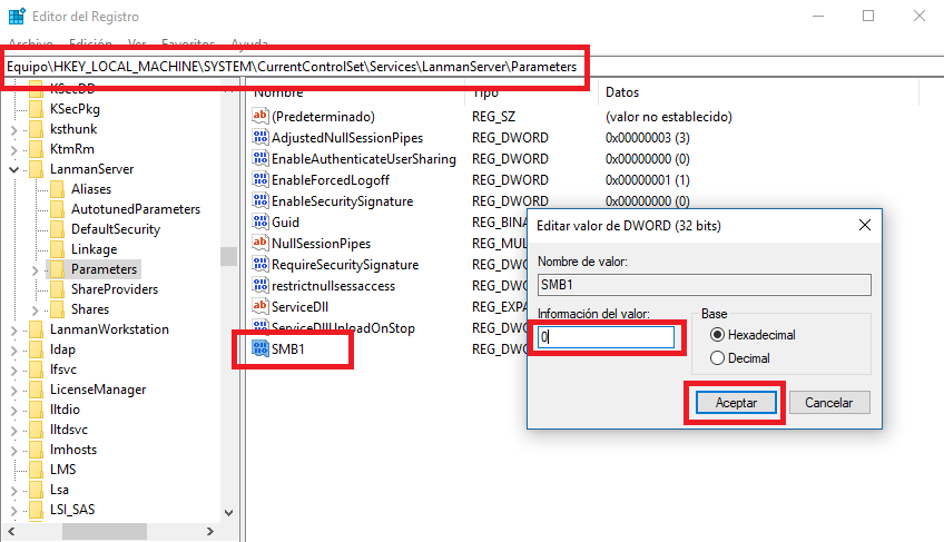 aumenta la seguridad de Windows desactivando el protocolo SMB1