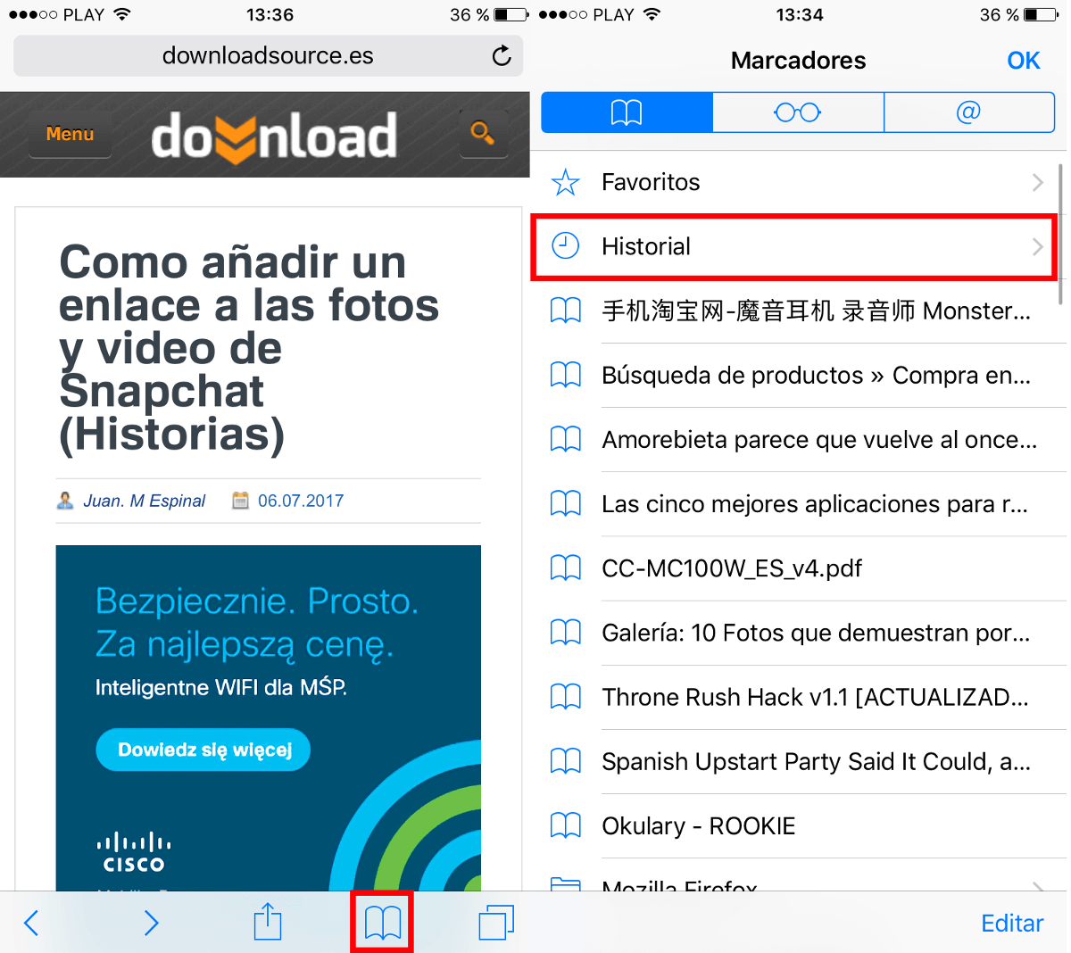 recordar los sitios visitados anteriormente en el navegador de iPhone