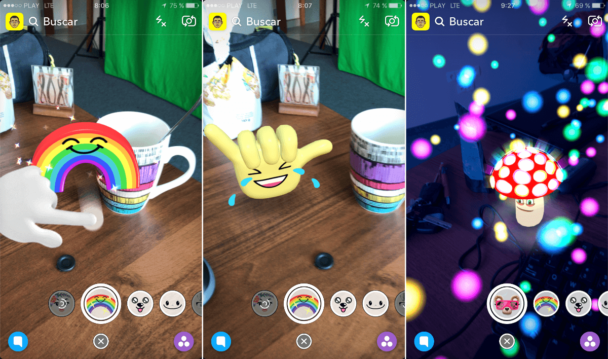 filtros 3D de Snapchat para añadir realidad aumentada en Android e iOS