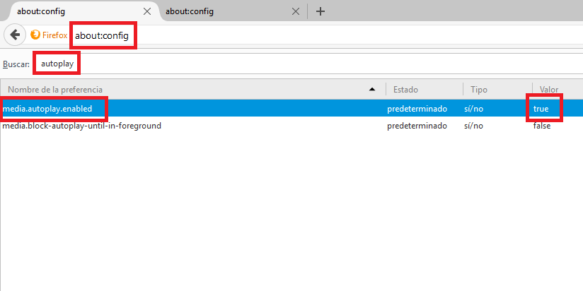 no permitir la reproduccion automatica de los videos en Mozilla Firefox