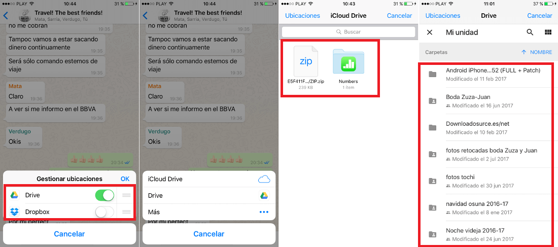 Whatsapp para iPhone te permite enviar y recibir archivos 