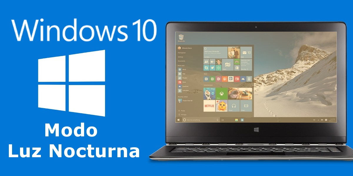 conoce como activar el modo luz nocturna en Windows 10