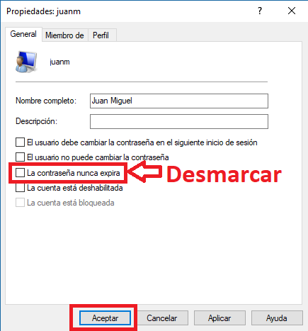 hacer que windows solicite una nueva contraseña cada mes