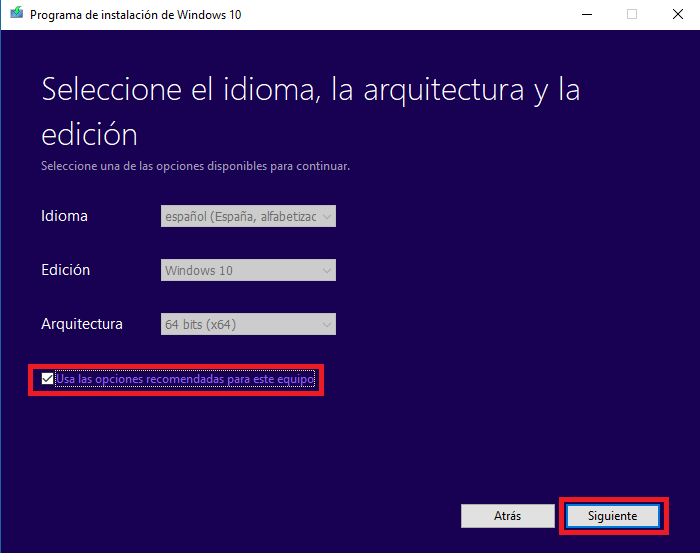 descargar la imagen ISO de Windows 10 creators para instalar el sistema operativo desde cero