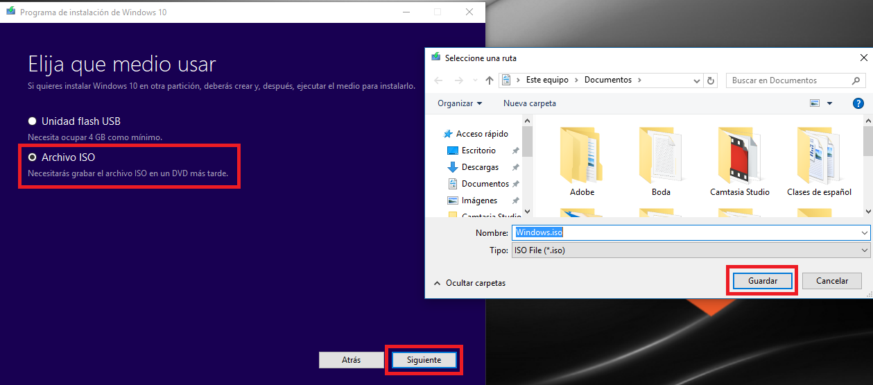 descargar y crear un medio de arranque a partir del archivo ISO de Windows 10 Creators