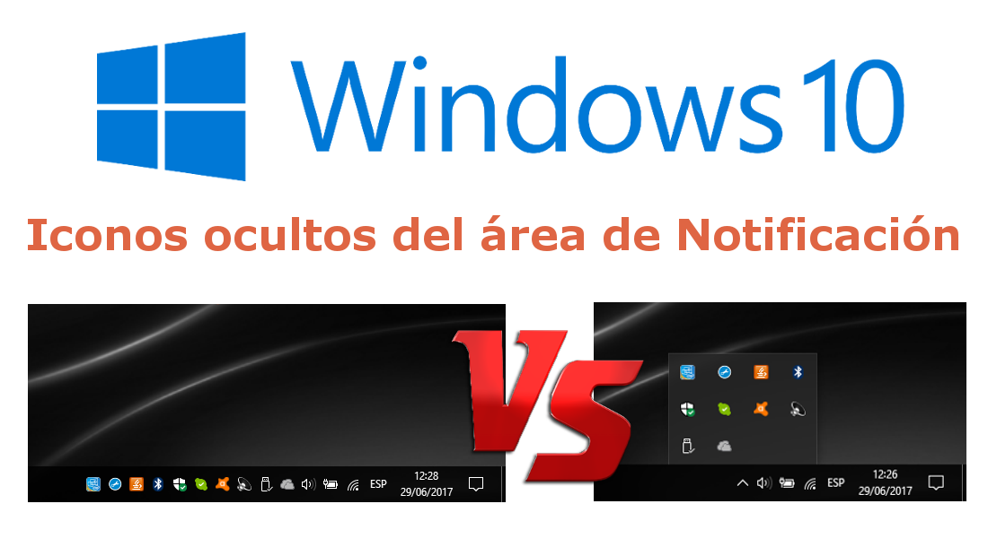 iconos ocultos en la bandeja del sistema de windows 10