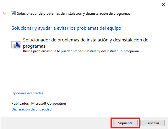 imposible desinstalar programa en Windows 10