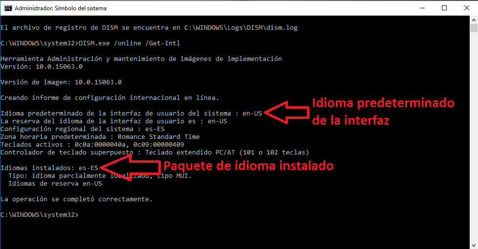 modificar el idioma de Windows 10 en la actualización del sistema