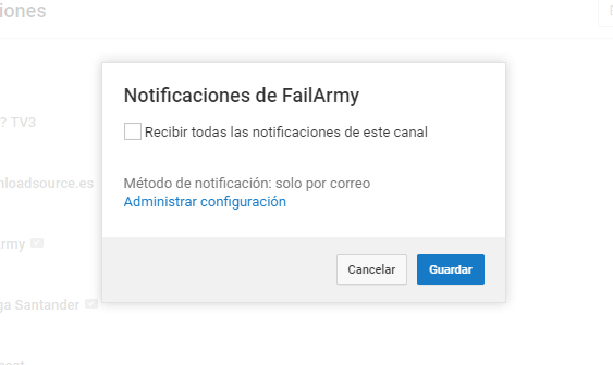 desactivar la notificacion molesta de los canales a los que seguimos en Youtube