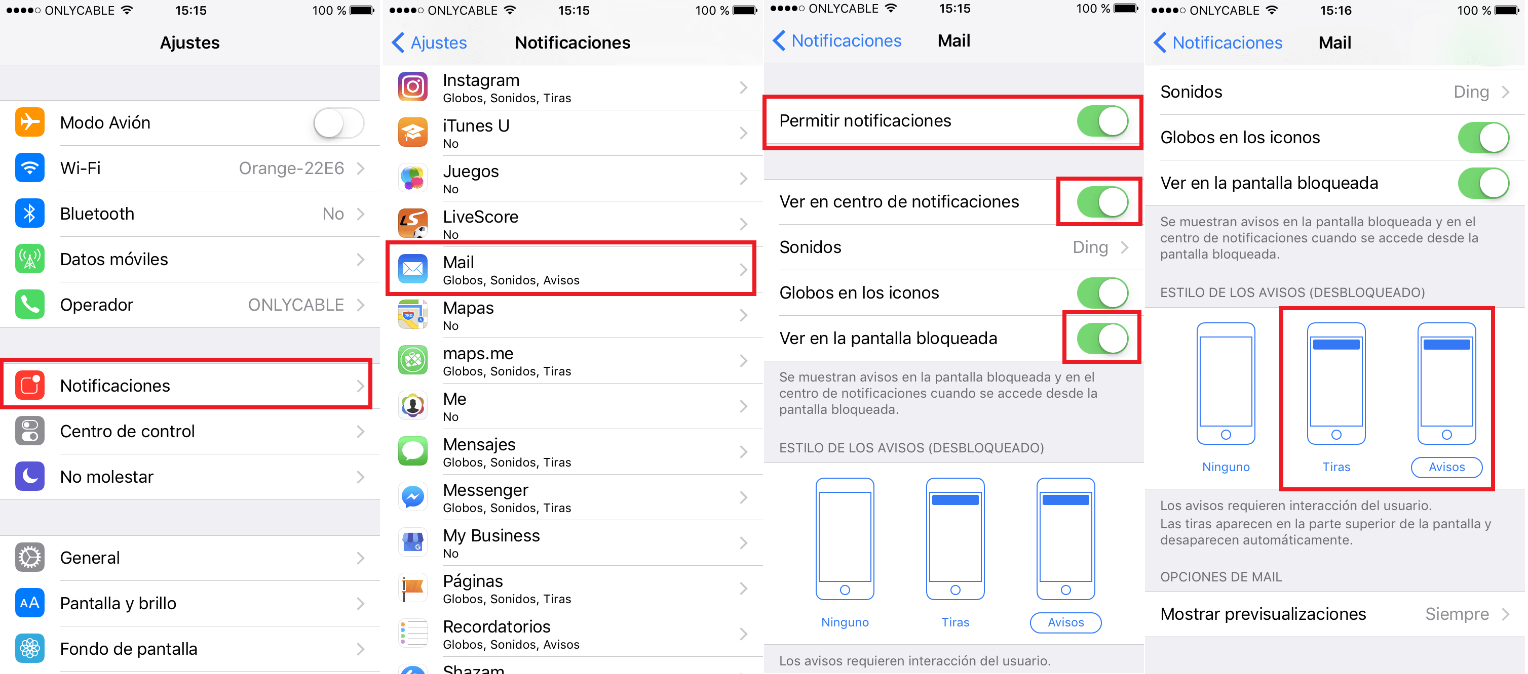 Solucionar problemas con las notificaciones de correo electronico en iPhone en iOS