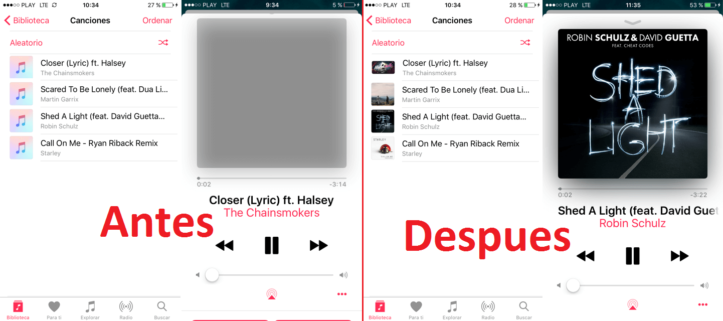 Como poner las caratulas de las canciones en tu iPhone 7, 6, 5 o inferior.  (iOS)