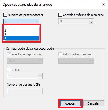 como seleccionar el numero de nucleos de tu procesador de Windows 10.