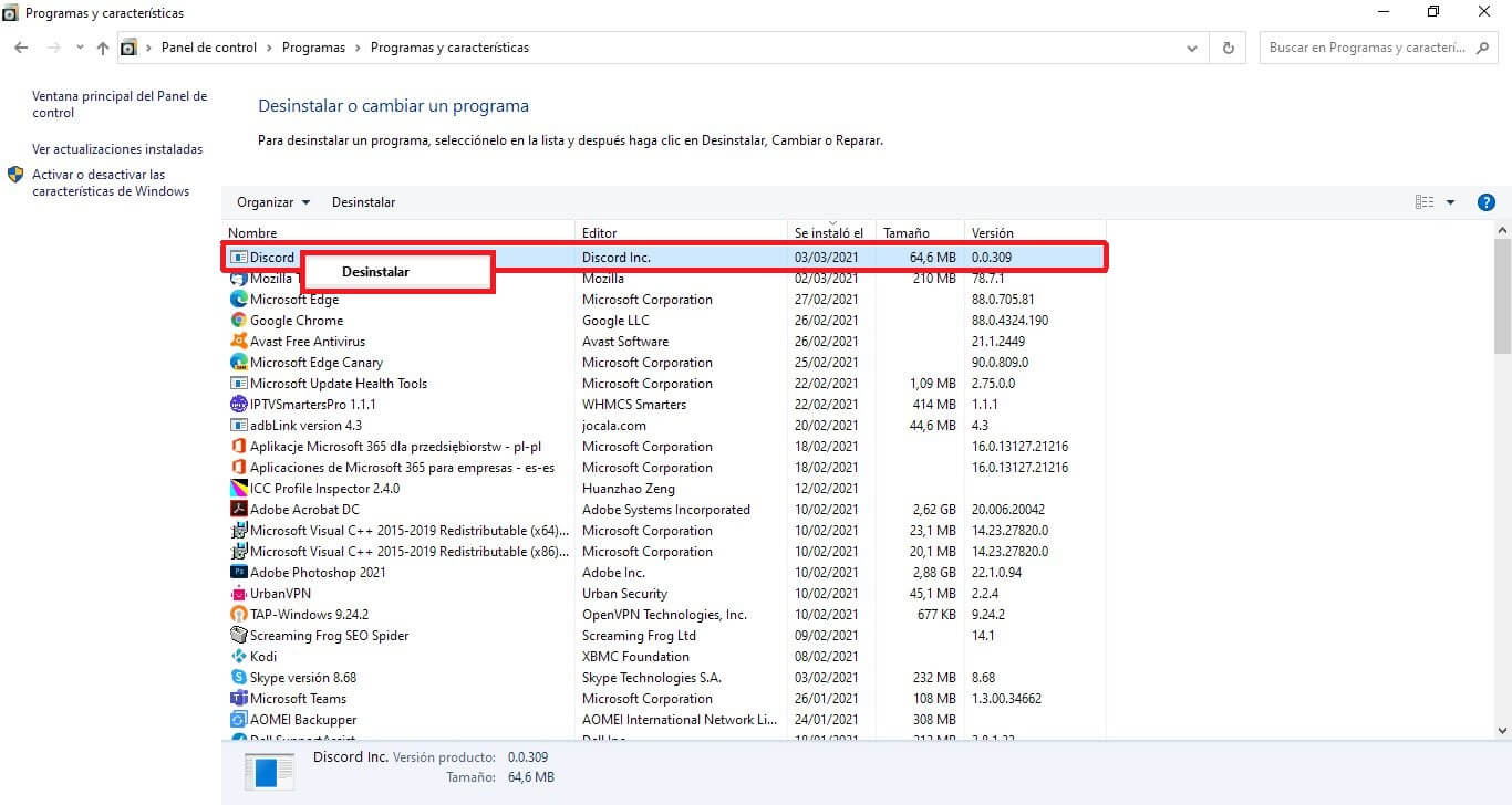 reducir el consumo de la CPU en discord para windows 10