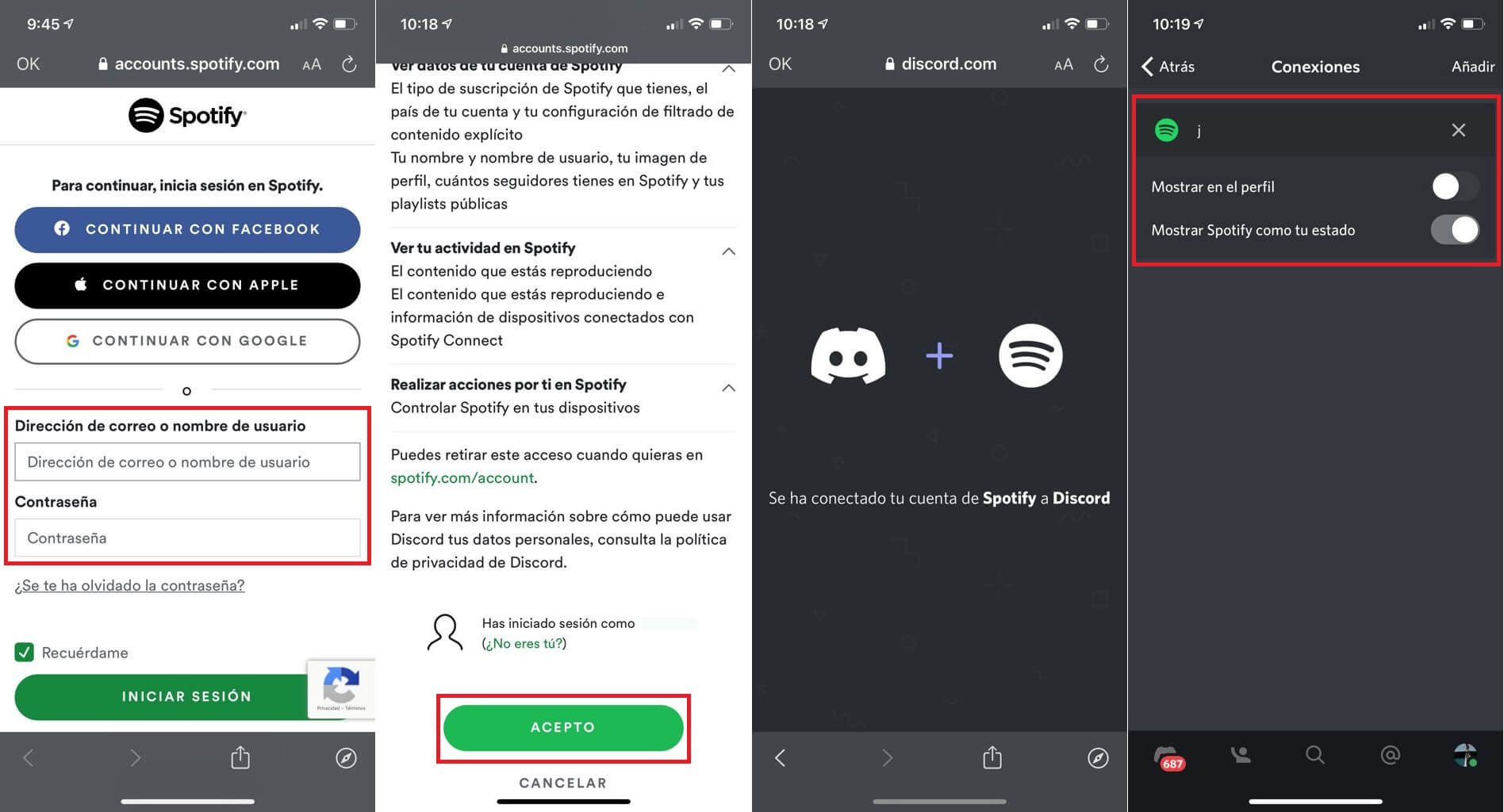 conectar discord con spotify