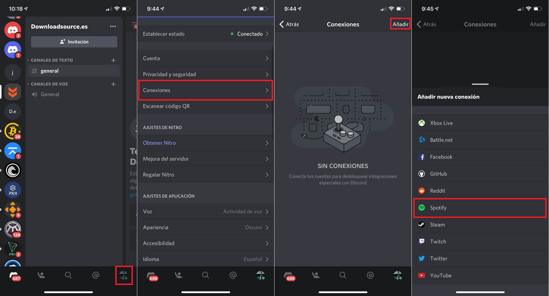 como conectar tu spotify con discord