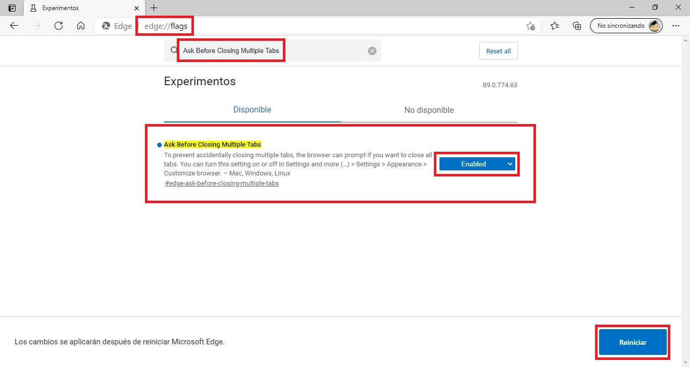 impedir el cierre de pestañas por error en Microsoft Edge