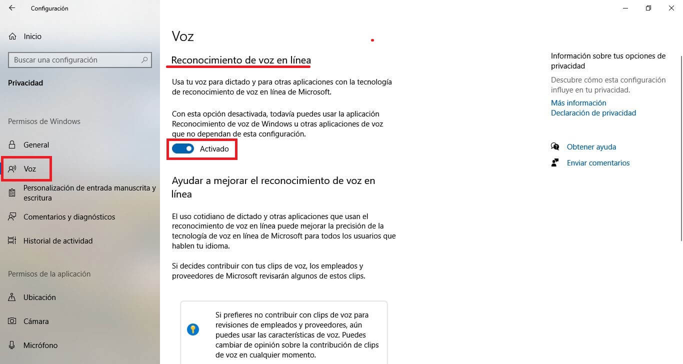 como escribir texto mediante voz en microsoft Edge