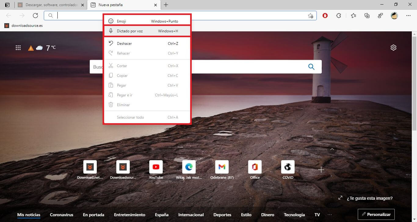 realizar busquedas con la voz en microsoft edge