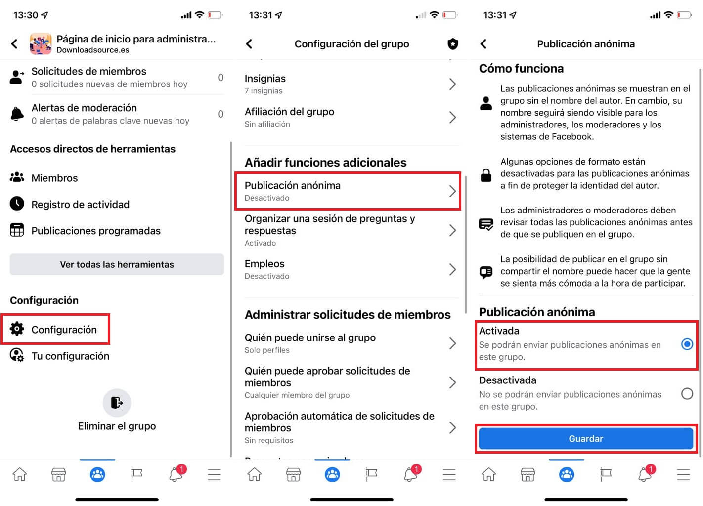 Facebook y las publicaciones anonimas en grupos