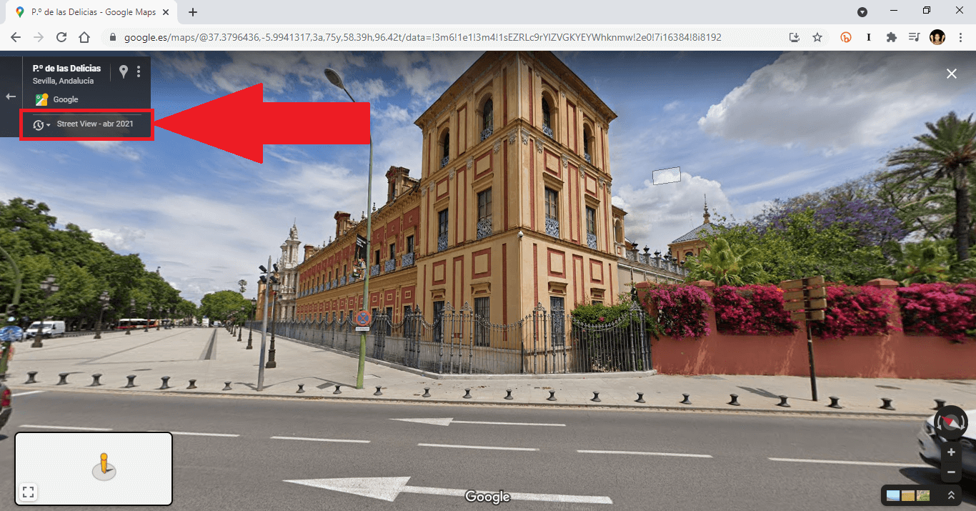 como ver la evolución de lugares y edificios específicos en google maps Street View